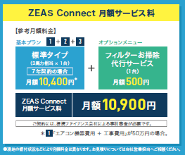 業務用エアコンの定額利用(サブスク)サービス「ZEAS Connect」
